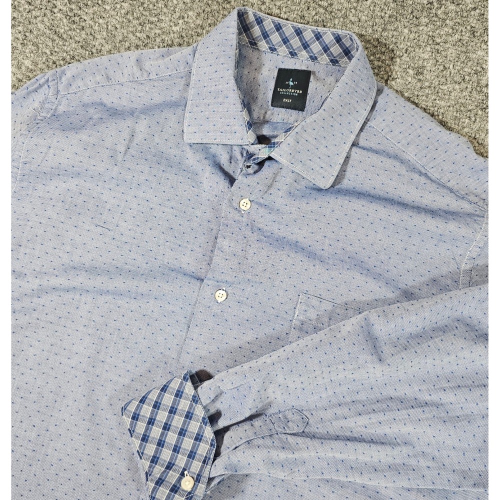 Tailorbyrd Collection Button Down Shirt Dobby Pattern Long Sleeve 2XLT‎